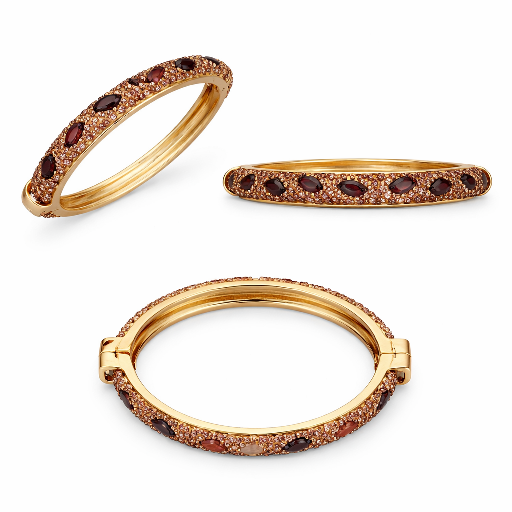 110 Gold Crystal + Stone Bangle, Earthy *Spring Opening*