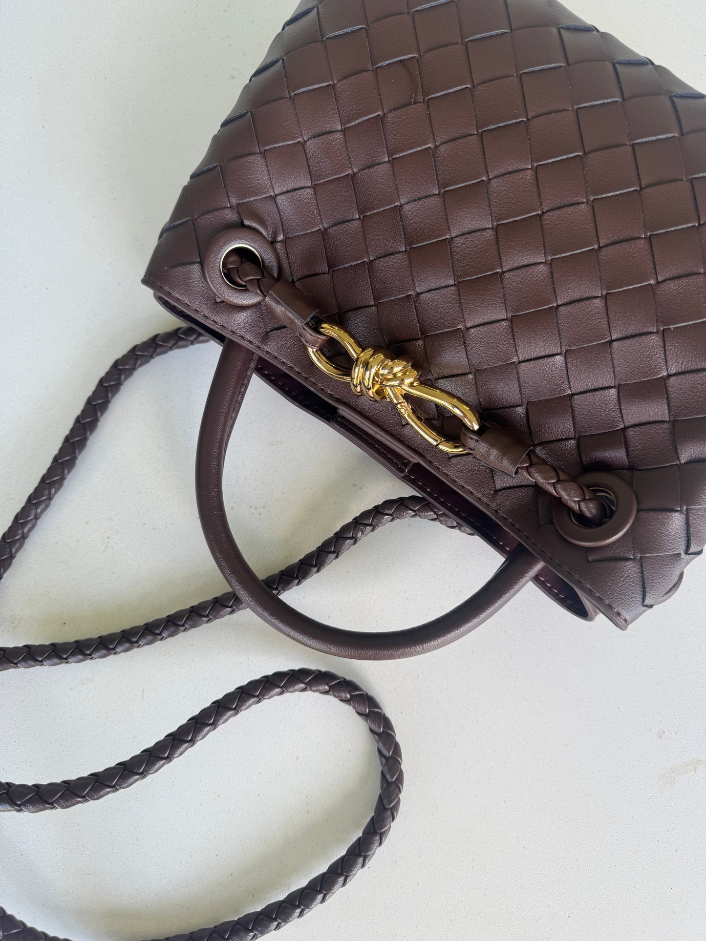 DEMI Mini Weave Bag, Chocolate