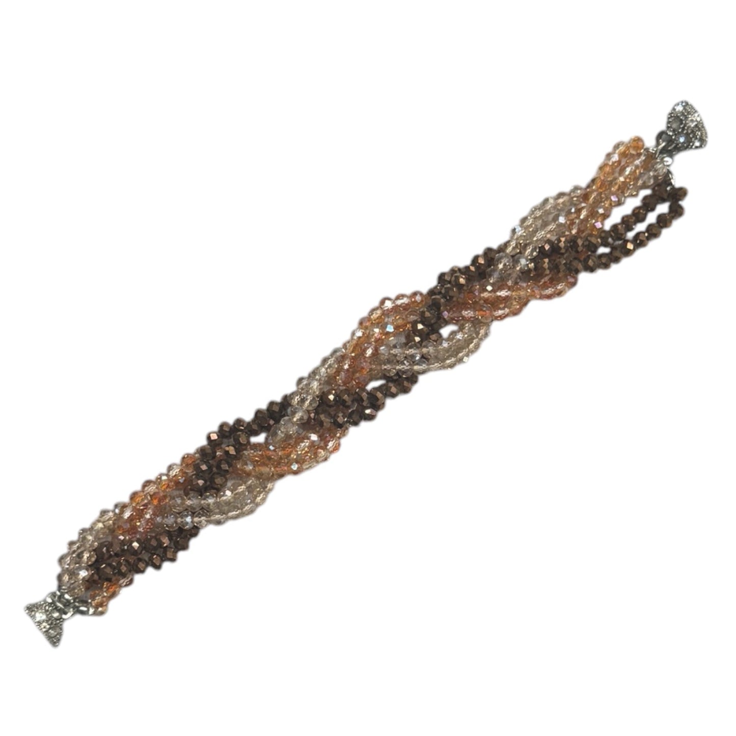 102 Braided Beaded Bracelet, Bronze