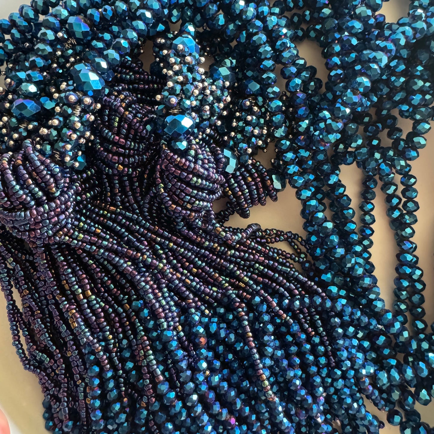 0008 Statement Tassel Necklace, Cobalt