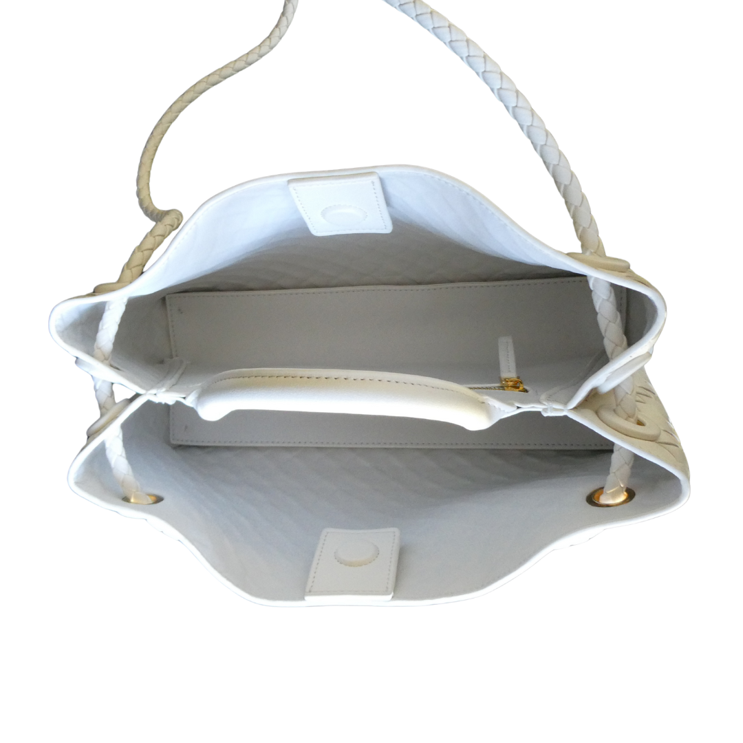 LACEY Long Weave Bag, White