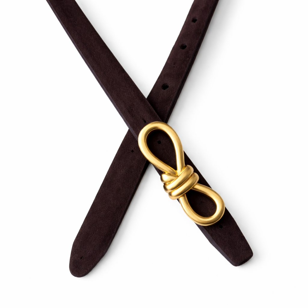 LOUIS Choc / Grey Suede Belt