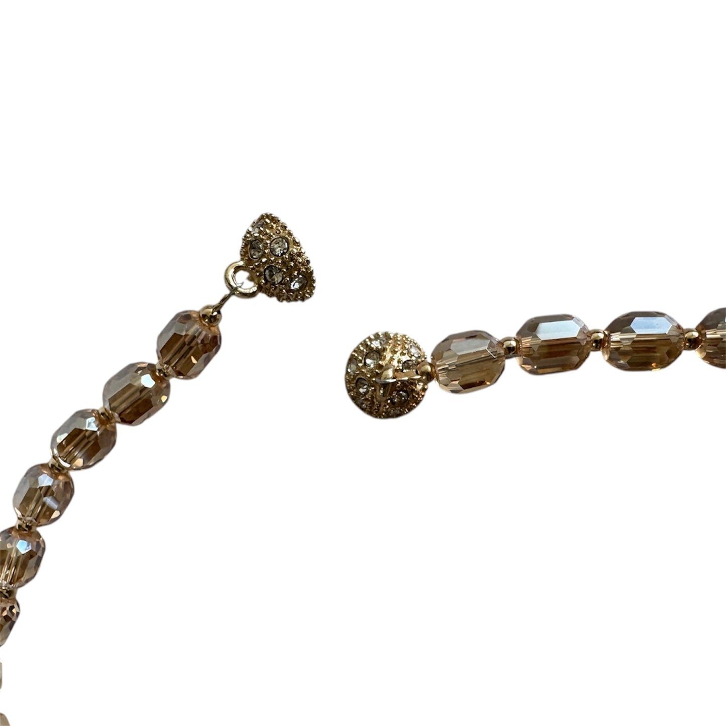 0001 (Short) Swarovski Faceted Rondelle Beaded Chocker, Champagne