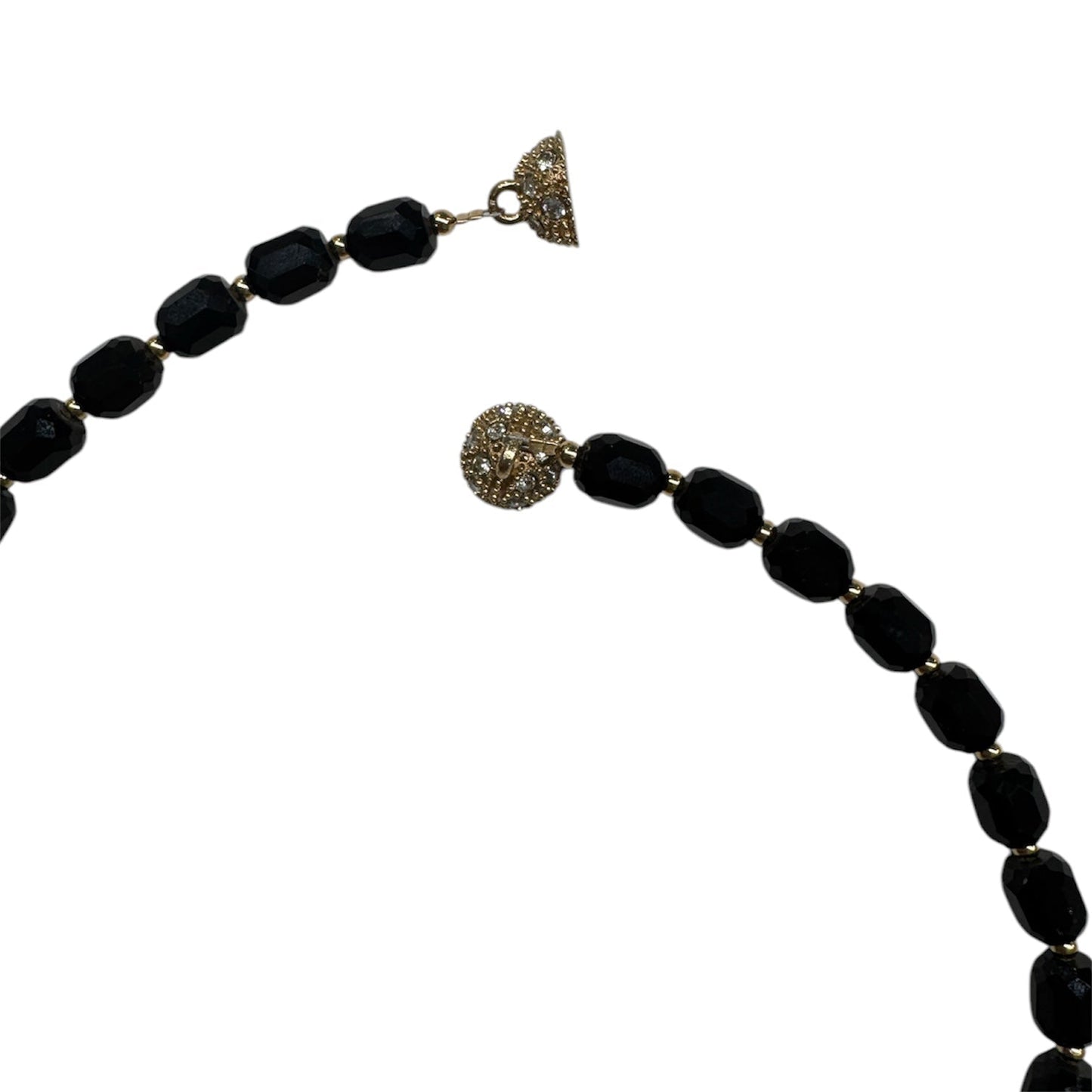 0001 (Short) Swarovski Faceted Rondelle Beaded Chocker, Black