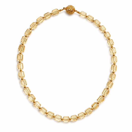 0001 (Short) Swarovski Faceted Rondelle Beaded Chocker, Champagne