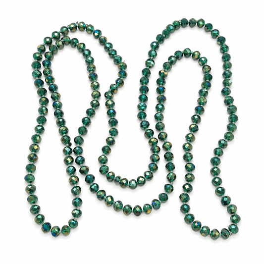 0004 Beaded Long Necklace, Emerald