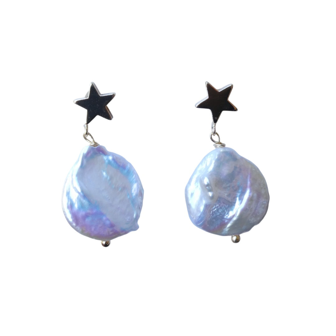 054 Star & Pearl Earrings