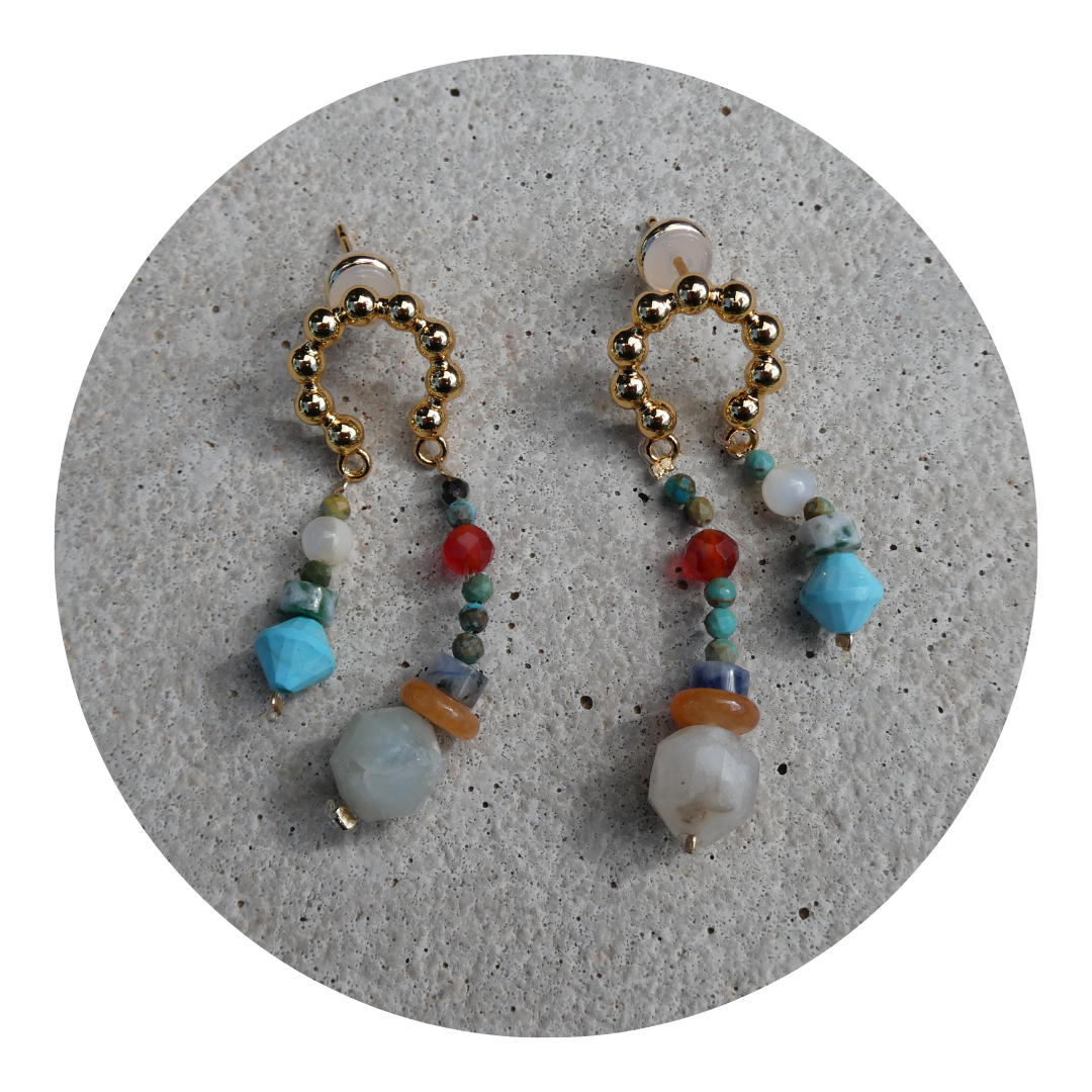 076 Multi-Beaded Earrings