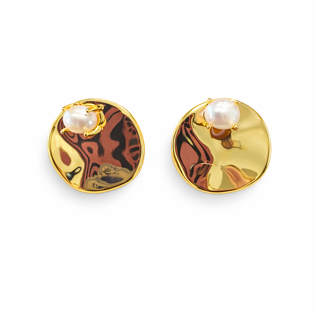 089 Pearl Studs with Removable Gold Plate