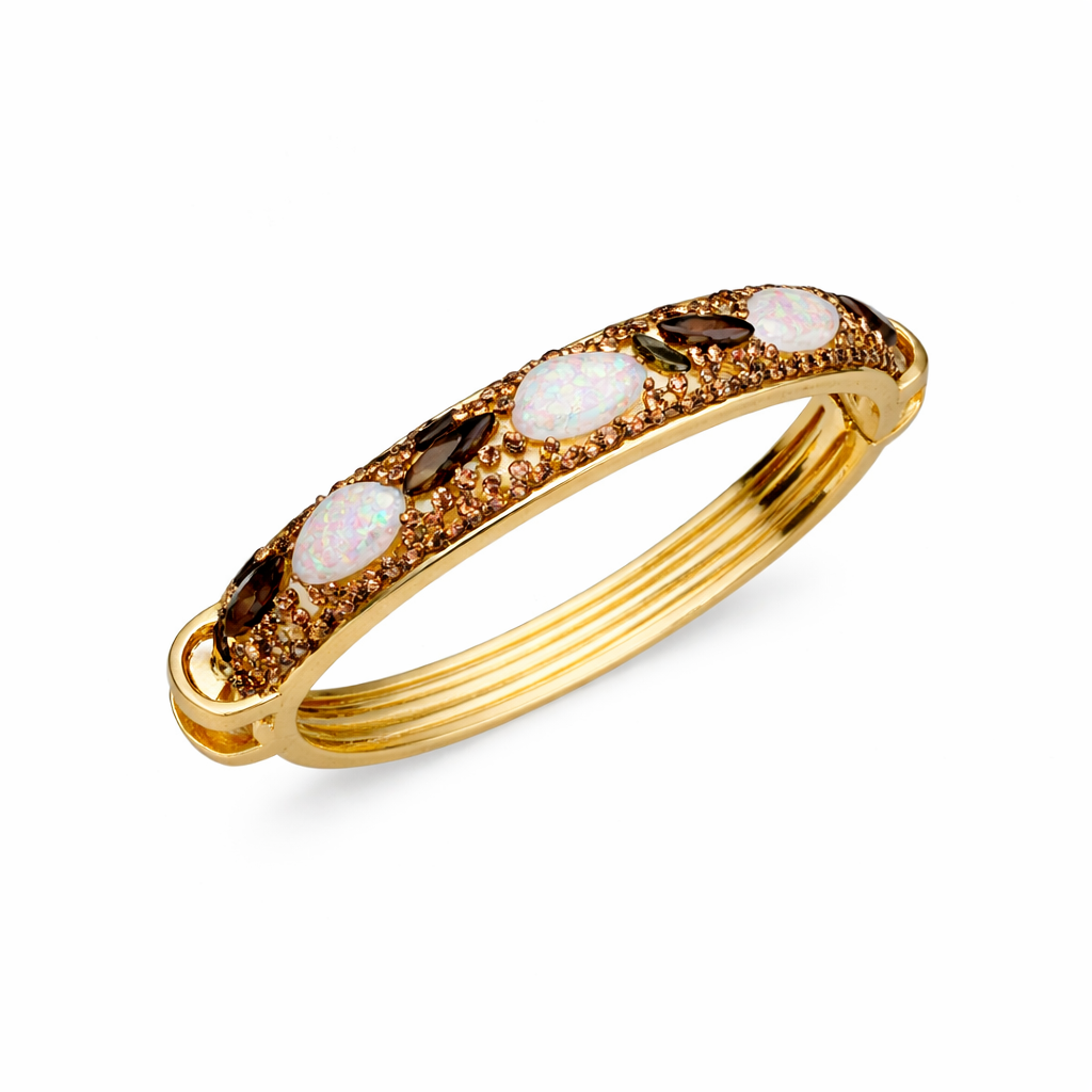 110 Gold Crystal + Stone Bangle, Moondust *Spring Opening*