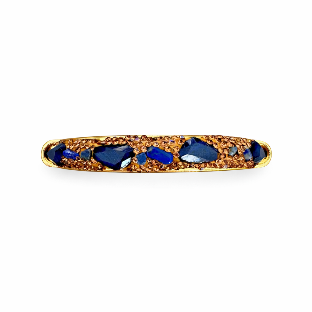 110 Gold Crystal + Stone Bangle, Navy *Spring Opening*