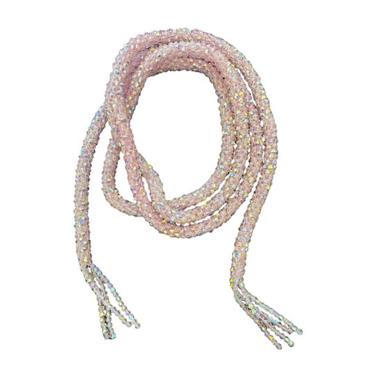 Marg Wrap Beaded Necklace / Belt (165cm), Soft Pink