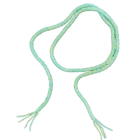 Marg Wrap Beaded Necklace / Belt (165cm), Ice Blue