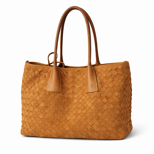 DALLAS, Caramel Suede Tote Bag *Early-March Delivery*