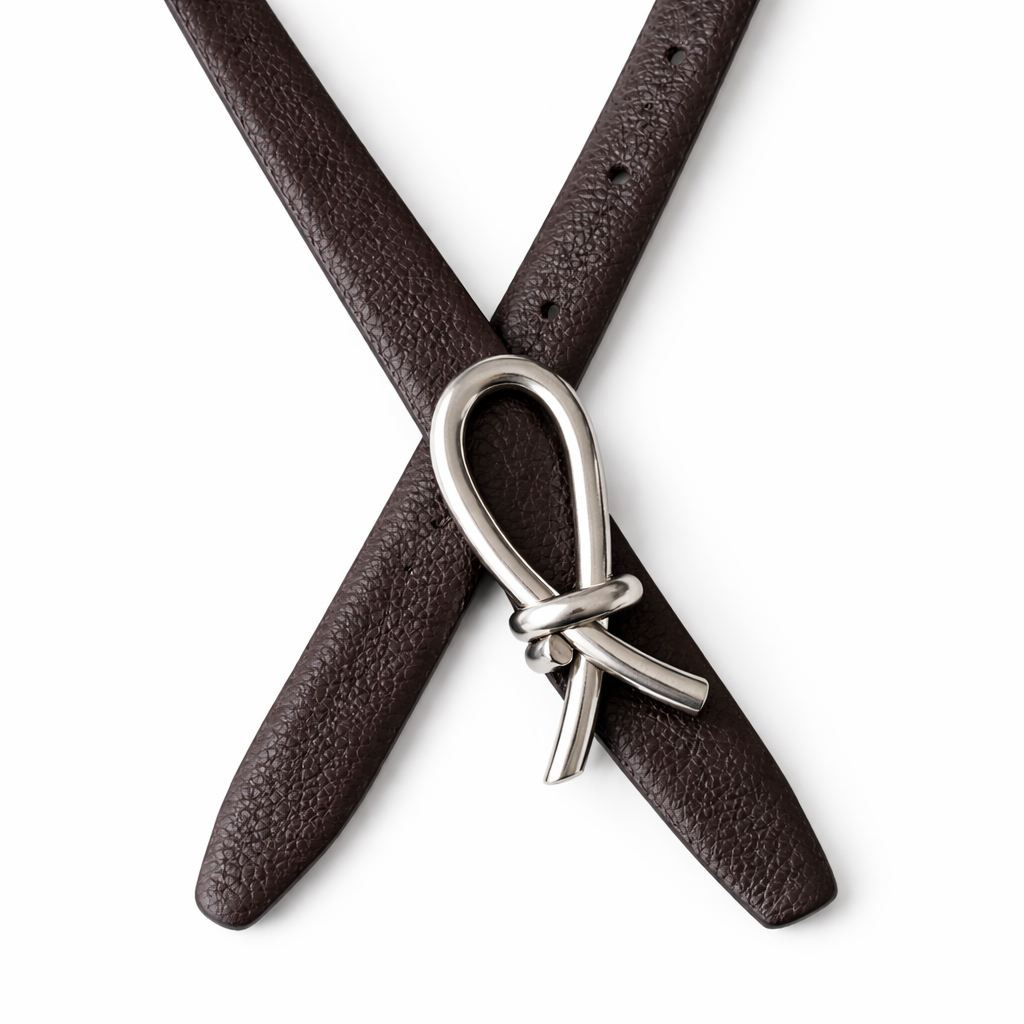 DARCY Choc / Burgundy Leather Belt