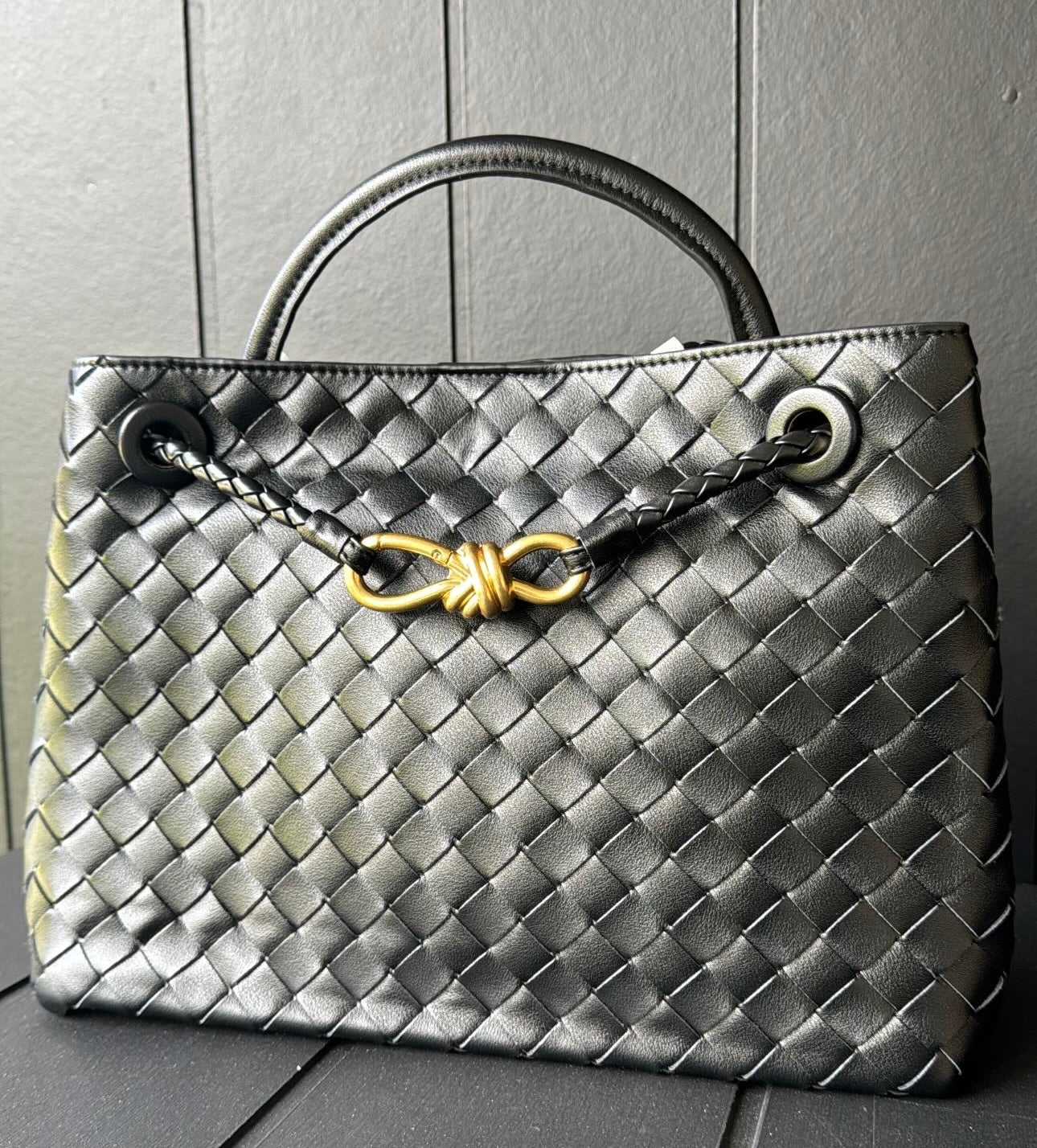 PL (Small), Black Leather *Gold Hardware*