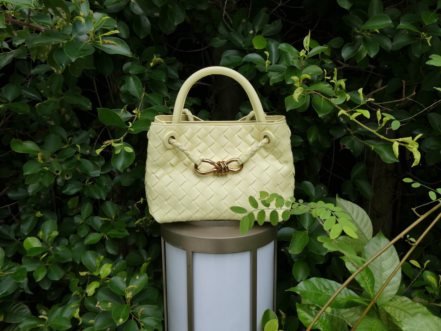 DEMI Mini Weave Bag, Lemon