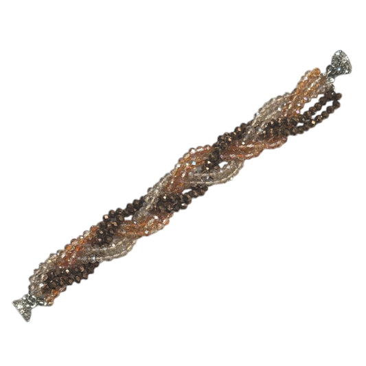 102 Braided Beaded Bracelet, Bronze