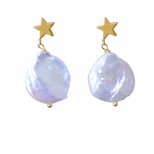 054 Star & Pearl Earrings