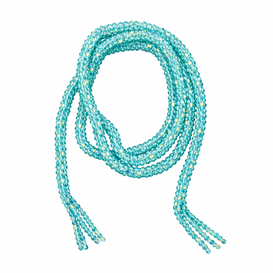 Marg Wrap Beaded Necklace / Belt (165cm), Ice Blue