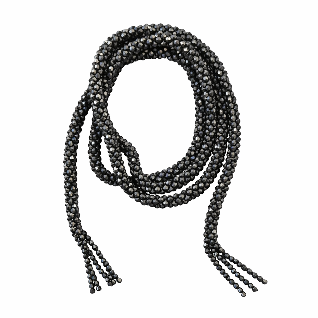 Marg Wrap Beaded Necklace / Belt (165cm), Pewter