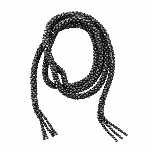 Marg Wrap Beaded Necklace / Belt (165cm), Pewter