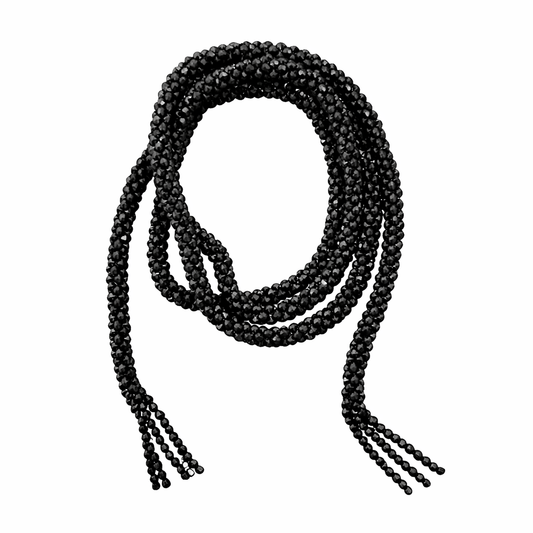 Marg Wrap Beaded Necklace / Belt (165cm), Black