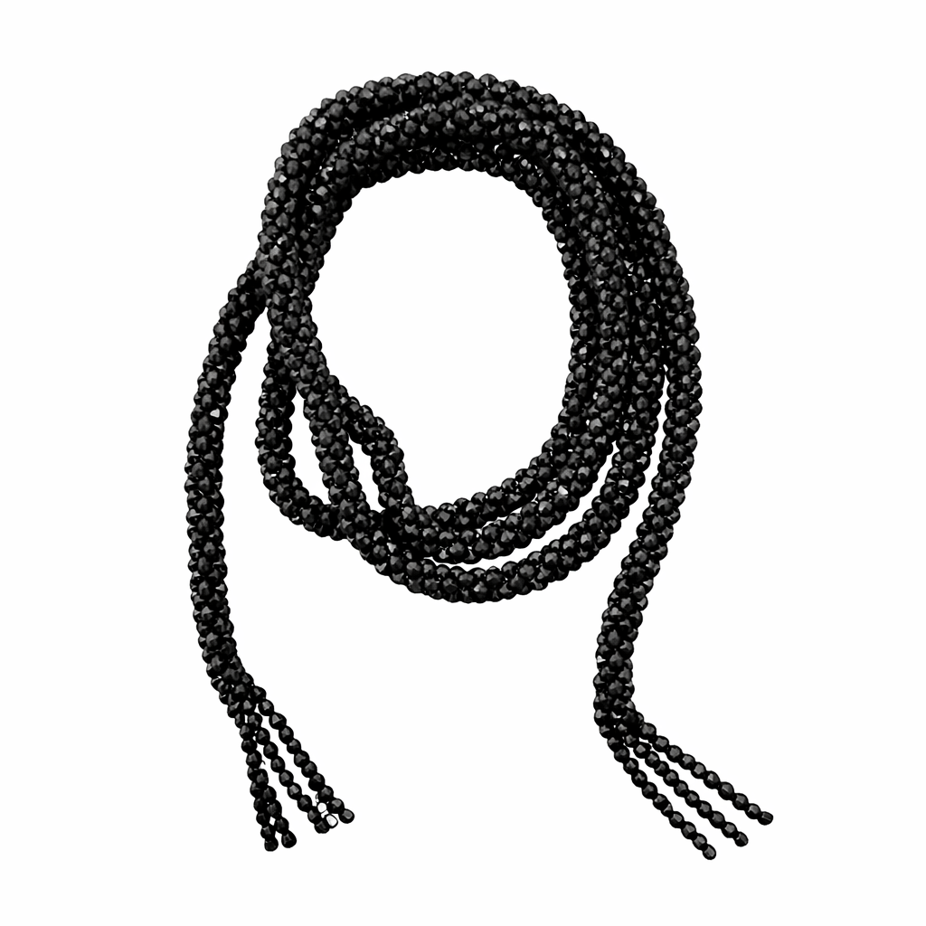 Marg Wrap Beaded Necklace / Belt (165cm), Black
