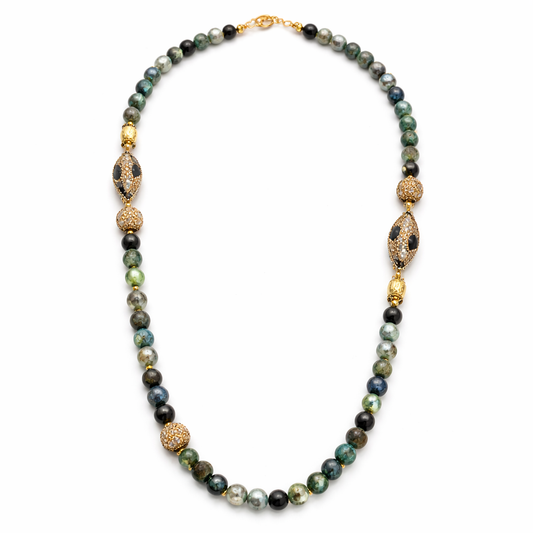 0004 Multi Beaded Long Necklace