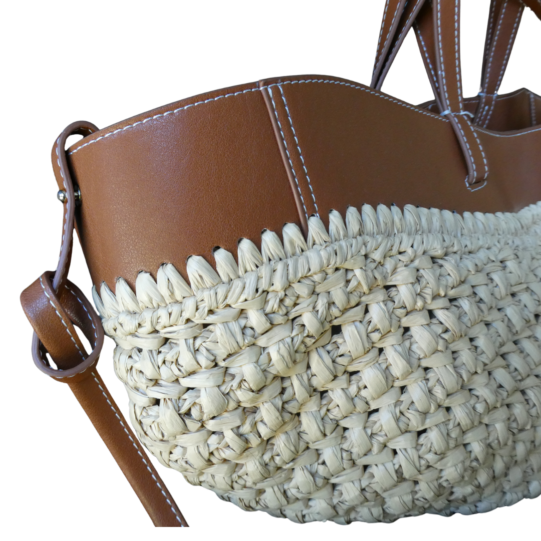 JENNY Raffia / Cognac Tote Bag *LATE-SEPT*