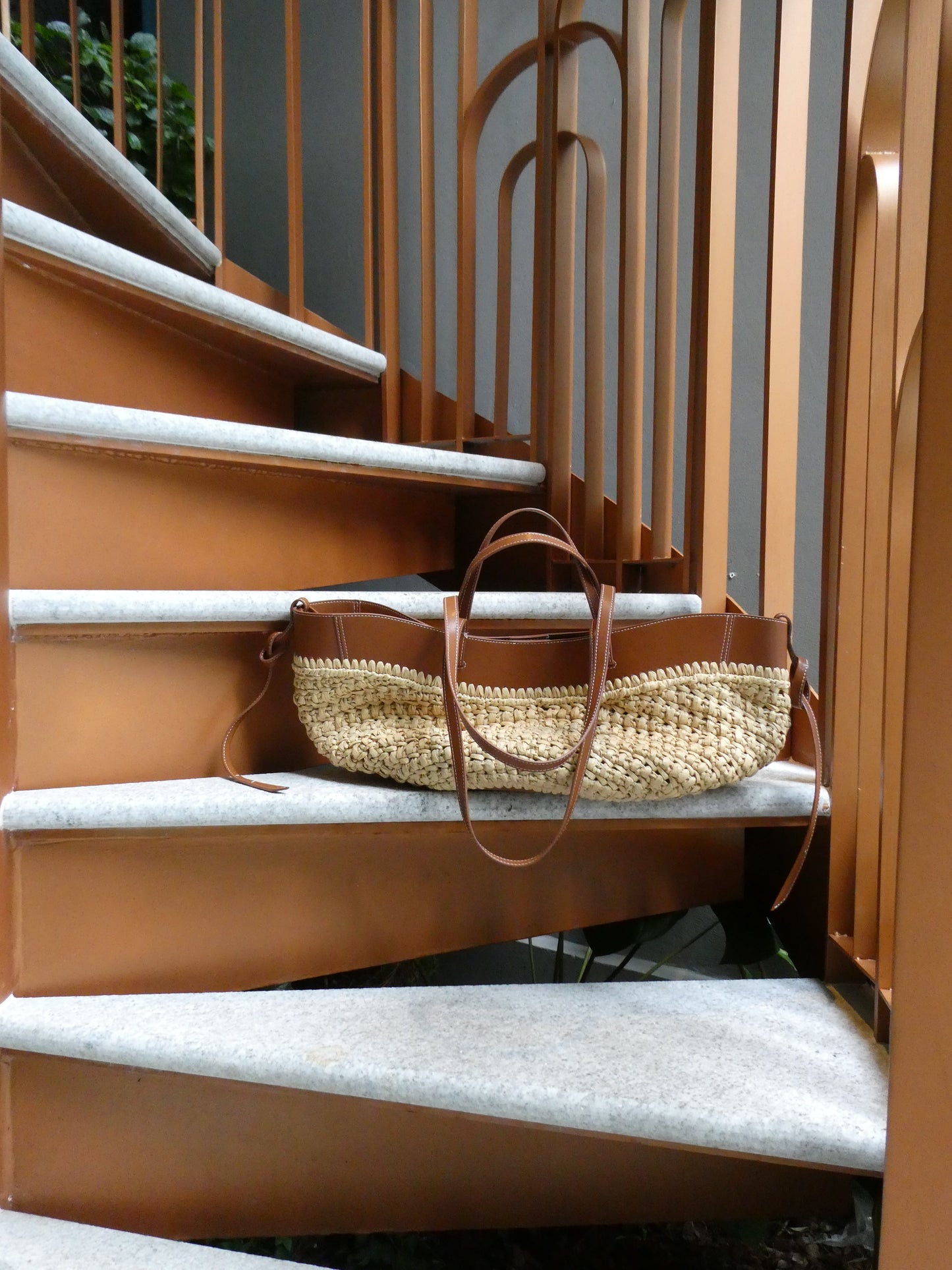 JENNY Raffia / Cognac Tote Bag *LATE-SEPT*