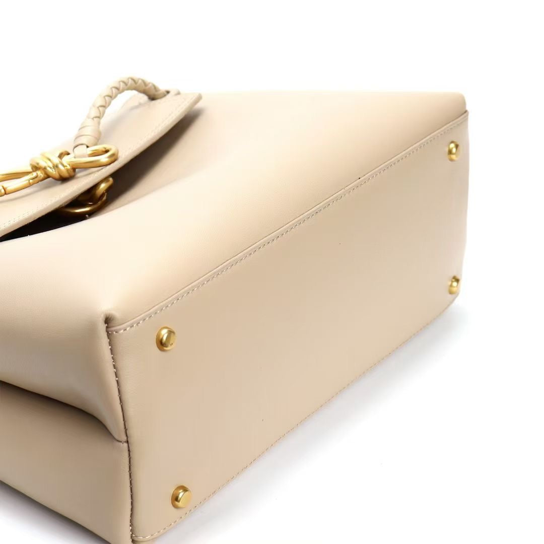 MEGAN, Latte Smooth Leather Bag