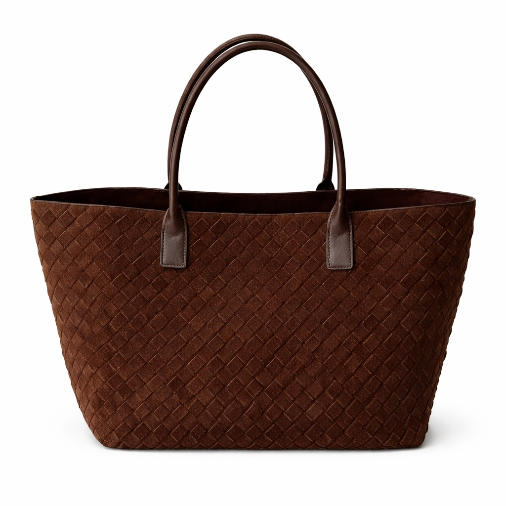 MONICA, Chocolate Suede Tote Bag *Early-March Delivery*