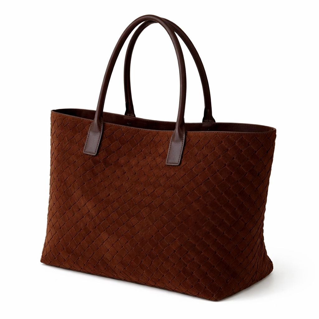 MONICA, Chocolate Suede Tote Bag