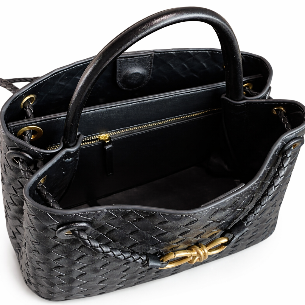 PL (Small), Black Leather *Gold Hardware*