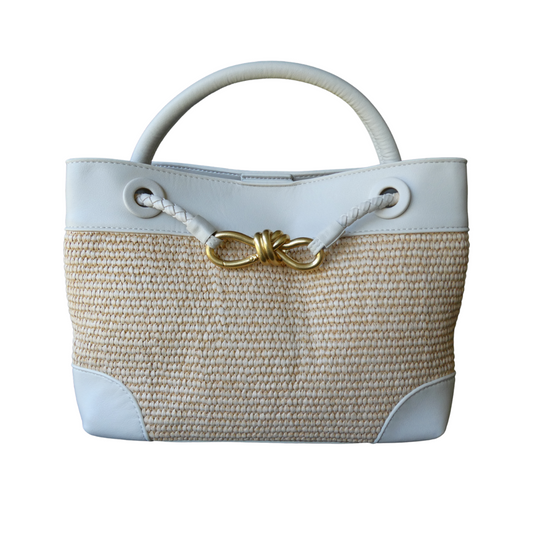 PORTIA Raffia/Milk Handbag