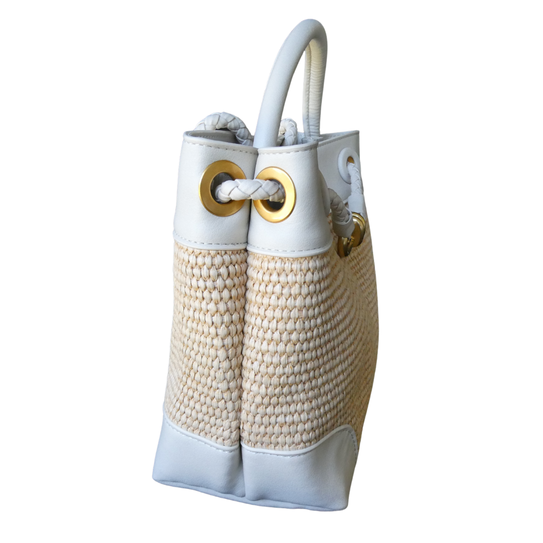 PORTIA Raffia/Milk Handbag