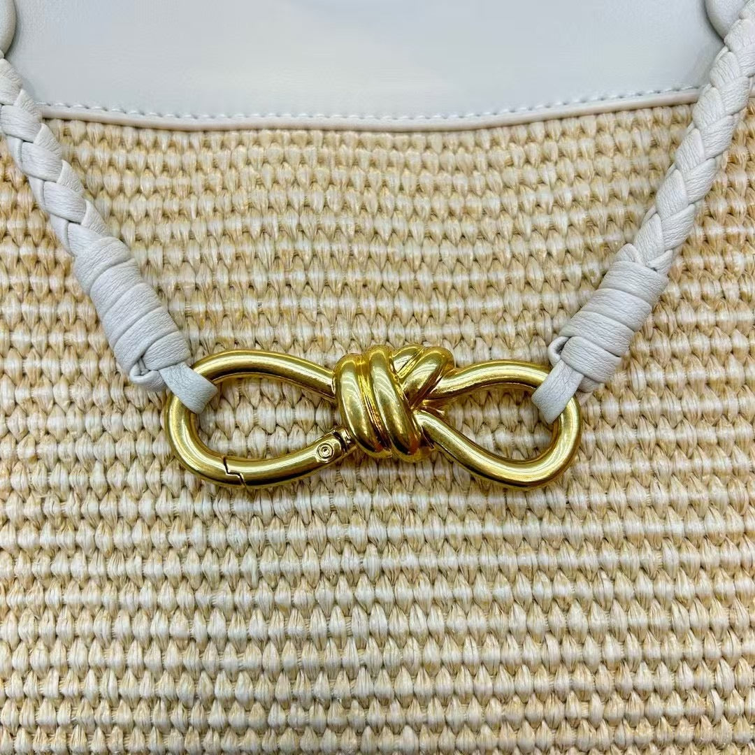 PORTIA Raffia/Milk Handbag