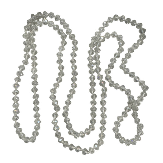 0004 Beaded Long Necklace, Clear