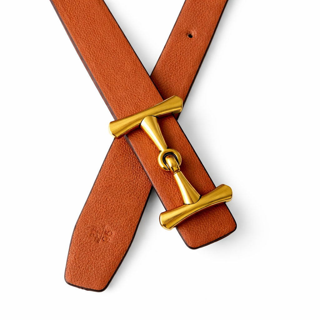 SIMONE Black / Tan Leather Belt *MID-MARCH*