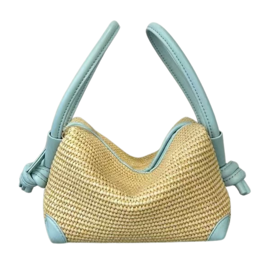 TAYLOR, Raffia Multi-Way Bag in Sky Blue