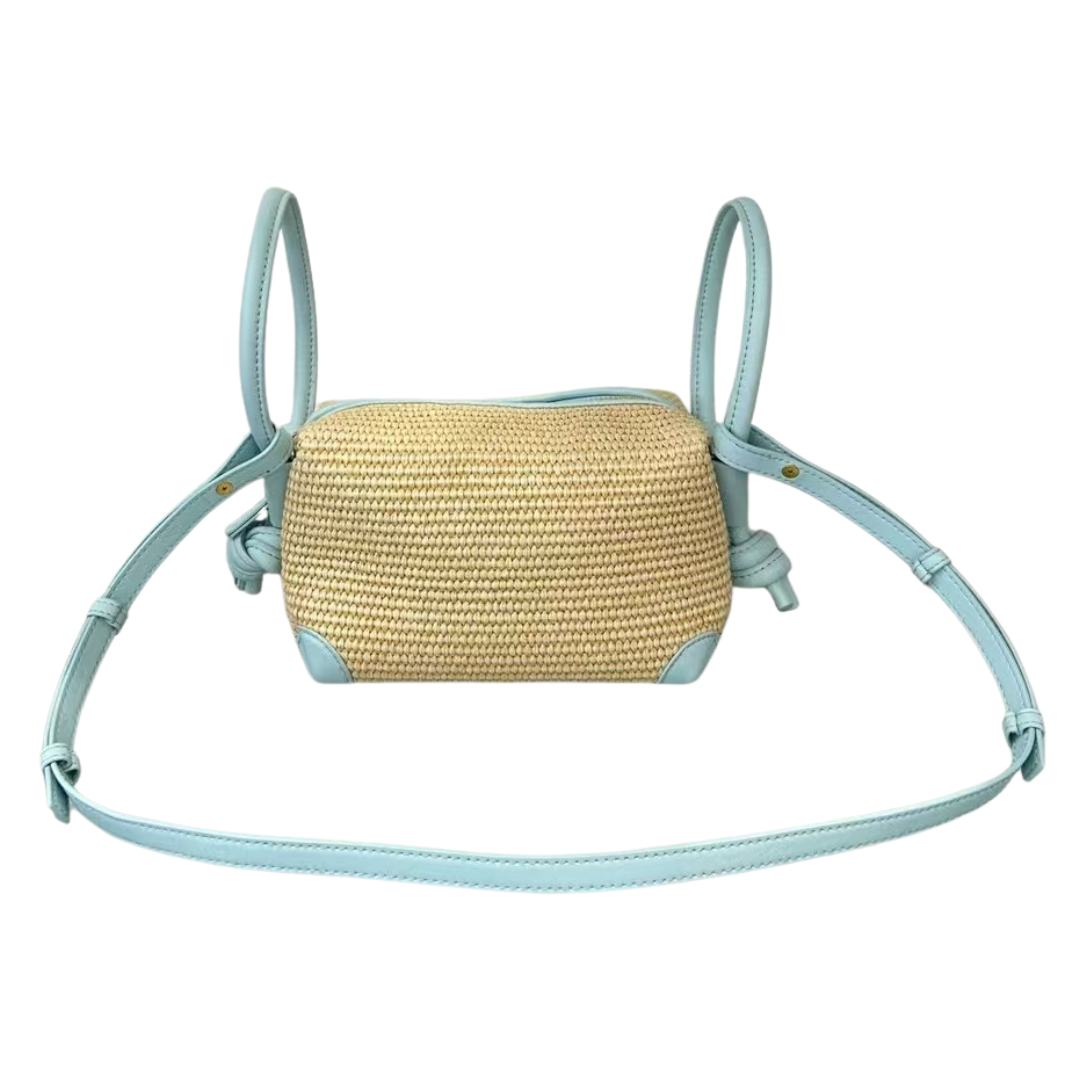 TAYLOR, Raffia Multi-Way Bag in Sky Blue