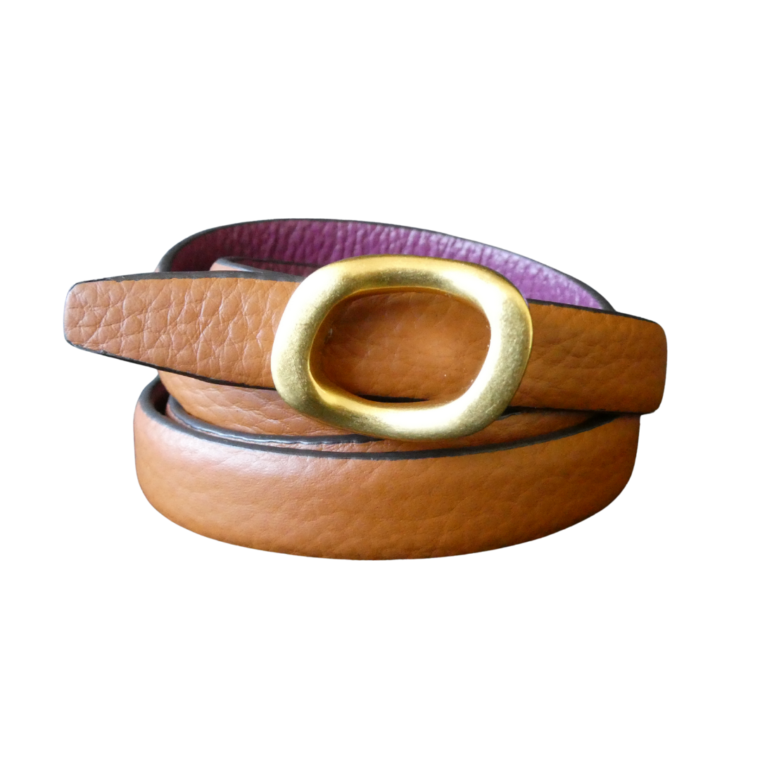Vivien Belt, Tan/Wine *2-3 WEEKS FROM ORDER*